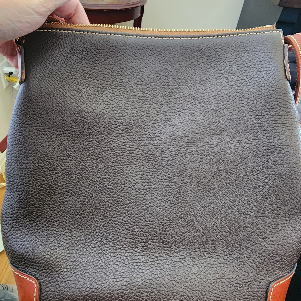 Dooney & Bourke Dark Brown and Tan Crossbody Bag